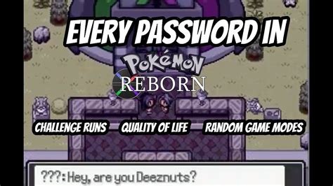 The Pokemon are in alphabetical order under their correct type. . Pokemon reborn passwords